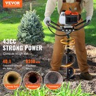 Vevor Post Hole Digger 43cc Gas Powered Earth Digger With 8  Auger Drill Bit
