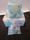 Vintage Bath Vanity Accessorily Set 4 Pc  By Springs Chiffon Chintz Acrylic 1980