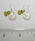 Silpada Sterling Silver Petite Green Serpentine Glass Bead Drop Earrings W2142