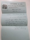 1906 Levering   Co Public Carriages Letter Letterhead Envelope Boston Ma