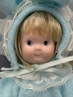 Vintage 1990s Porcelain Head   Cloth Body Doll W  Blue Bunny Costume - 8 5 