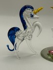 Lot Of Blown Glass Colorful Horse Unicorn Figurine Animal Mini Gold Accent