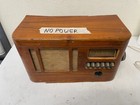 Vintage Built In Antenna Tube Radio     Rare Antique     For Parts Or Repair