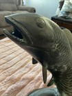 Vintage Bronze Metal Jumping leaping Fish Sculpture Koi salmon trout 14   