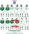 Philadelphia Eagles Game Worn Used Nfl Football Jersey C1969 Style-matched