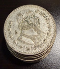 1 Dozen Mexico s Last Silver Coin 1957-1967 Un Peso 10  Silver Circulated
