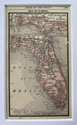 1888 Antique Framed Original Florida Map Tiny Florida State Atlas Map