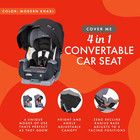 Cover Me 4-in-1 Infant Toddler Convertible Car Seat With Adjustable removable Ca