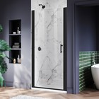 Elegant Bifold pivot Shower Doors Frameless 1 4  Tempered Clear Glass In Black