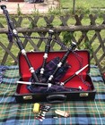 Great Highland Bagpipe Silver Mounts Scottish Bagpipes With Hard Case   Chanter