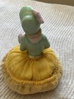 Vintage Porcelain Half Doll Pin Cushion Small Good Condition