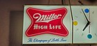 1957 Miller High Life Beer Shark Fin Lighted Bar Clock Sign - Works
