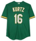 Nick Kurtz Athletic s Autographed Green Nike Replica Jersey