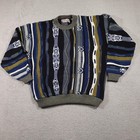 Vintage Campus Sweater Mens Xl 3d Knit Geometric Textured Pullover 90s