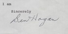 Ben Hogan - Typed Letter Signed 08 08 1989