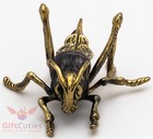 Solid Brass Amber Figurine Grasshopper Or Cricket Ironwork