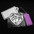 Coach Poppy Heart Lozenge Logo Key Fob  Purse Charm Keychain Rare