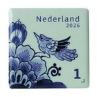 Netherlands  2026  Real   Ceramic Stamp Delft Blue Flower Bird In Pack    Mnh Us