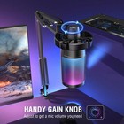 Gaming Microphone  Podcast Condenser Mic With Boom Arm  Pop Filter  Mute Button