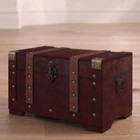 Brown Wooden Vintage-style Versatile Decorative Storage Trunk - 6 3x11x6 7in