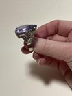 Big Purple Heart Bling Ring     Vintage Style Statement Costume Jewelry Adjustable