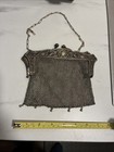 Victorian Antique Art Nouveau German Silver Mesh Chainmail Purse Ornate As Is