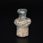 Genuine Ancient Roman Glass Bottle Vessel With Blue Iridescent Patina