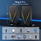 Pc Computer Speakers With Surround Sound Usb Wired Laptop Deep Bass For Desktop