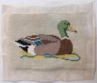 Latch Hooked Rug Duck Cottagecore Bird Watching Whimsy Cabin Nature Statement
