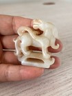 Hand-carved Dragon Qilin Chinese Antique Old Natural Hetian Jade Statues