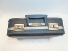 Vintage Blue Hard Shell Train Cosmetics Case Travel Smart - No Key