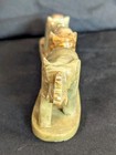 Vintage Hand Carved Onyx 3 Elephant Family On Base Figurine Made In India 