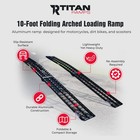 Titan Ramps 10 Foot Folding Atv Loading Ramp Arched Aluminum Design  Black