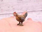 Well Detailed Antique Austrian Vienna Cold Painted Bronze Figure Of Small Hen