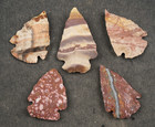 5 Colorful Average Of 1 4  Flint Arrowhead Spearhead Point Knife Blade  I-418