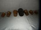 Antique 6 Graduated Hallmarked Silver Horn Beakers In Leather Case By F Asman