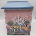 Vintage House Shaped Jewelry Box Floral Cottage Organizer Mirror Drawer 80s Deco