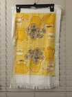 Vintage Mcm Kitchen Daisy Teapot Yellow Fringe Cotton Kitchen Dish Hand Towels