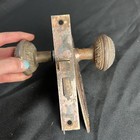 Antique Solid Brass Victorian Gilded Lock Door Knob   Backplate 1900   s
