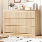 6 Drawer Dresser For Bedroom  Boho Fluted Dresser With Deep Drawers  Large 