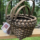 Vintage Enesco Set Of 2  Karen Hahn Wicker Woven Double Handle Baskets New