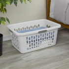 2 Bushel Large Plastic Laundry Basket With 4 Comfort Grip Handles  White - Durab