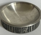 Vintage Konge Tinn Norwegian Pewter Bowl Viking Relief Scenes Heilag Olav Norway