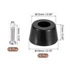 18pcs Rubber Bumper Feet  0 43  H X 0 75  W Round Pads With Washer Screws