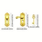 Retro Style 1 12 Scale Dollhouse Lock Key Set Miniature Door Handles Brass Knobs