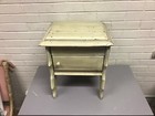 Antique Vtg Primitive Smoking Stand Side Table W lift Top And Drawer 17 3 4 X 15
