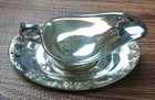 Vintage Old English Style Silverplated Gravy Serving Bowl And Tray