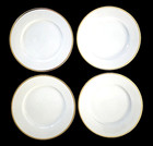 Set Of 4 World Market Dinner Plates Round White With Gold Rims 10 5  New