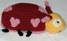 Handmade Knit Crochet Heart Ladybug Plush Stuffed Animal A Kids Toy Insect Doll 
