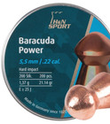 H n Baracuda Power 200 Count Copper Coated 5 5mm  22 Caliber Pellets Germany